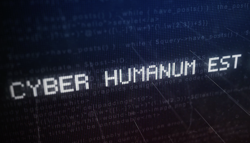 Visuel d'illustration avec mention texte Cyber Humanum Est