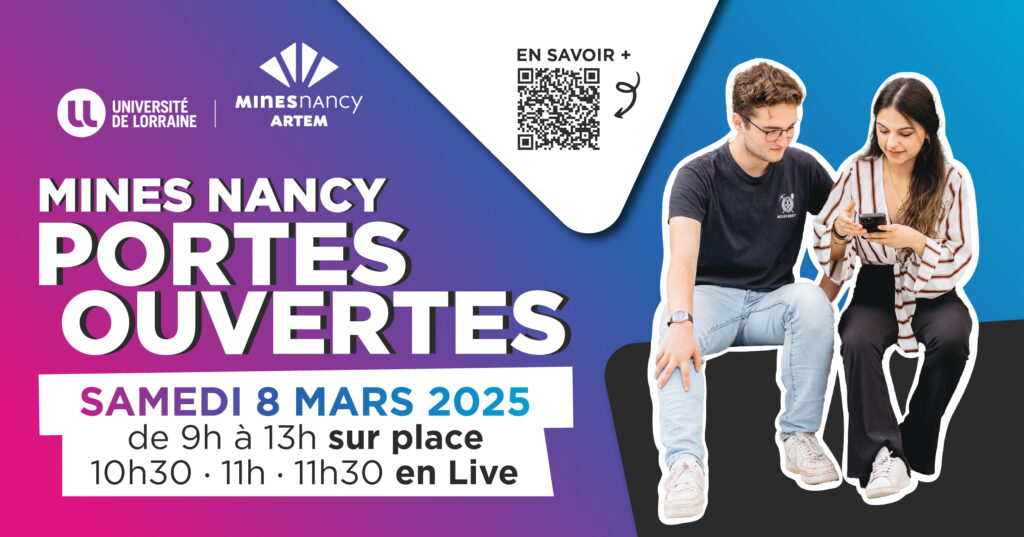 Affiche de la portes ouvertes de Mines Nancy le 8 mars 2025