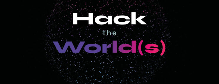 Visuel avec mention texte Hack the world
